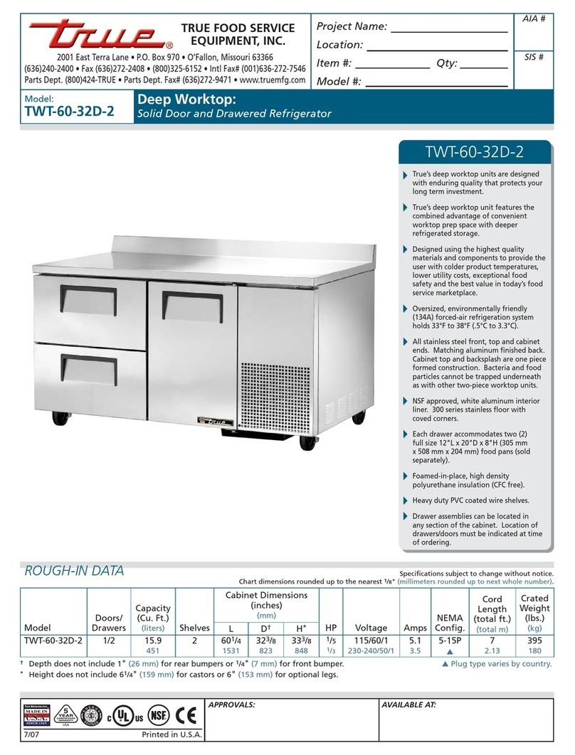 True TWT-60-32D-2 User manual