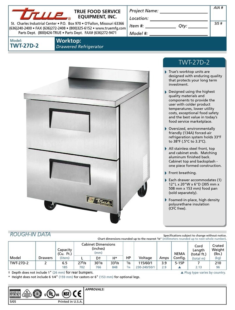 True TWT-27D-2 User manual