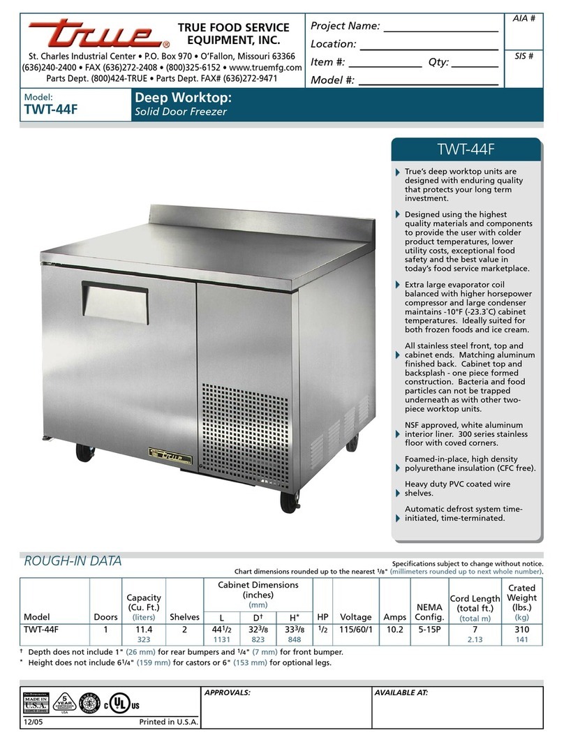 True TWT-44F User manual