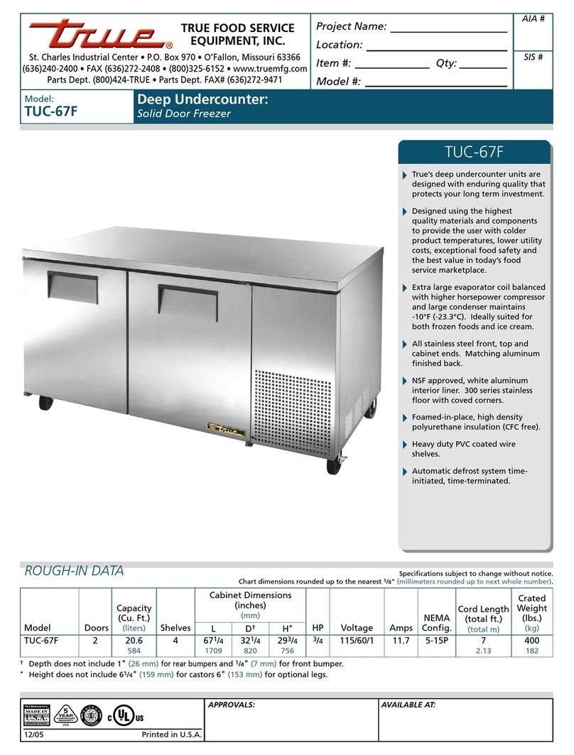 True TUC-67F User manual