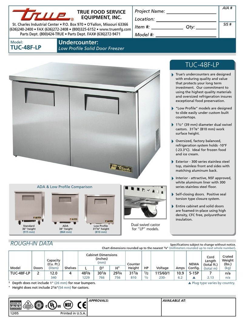 True TUC-48F-LP User manual