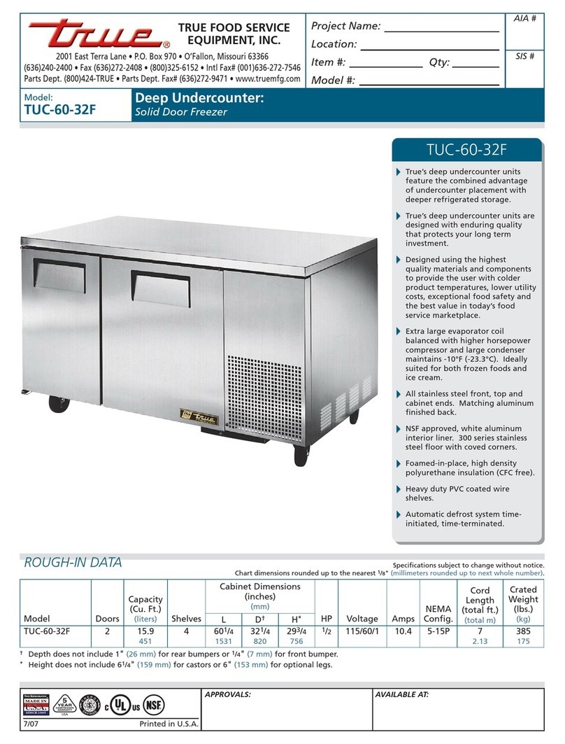 True TUC-60-32F User manual