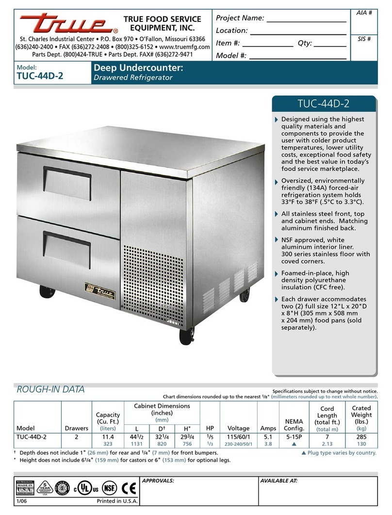 True TUC-44D-2 User manual