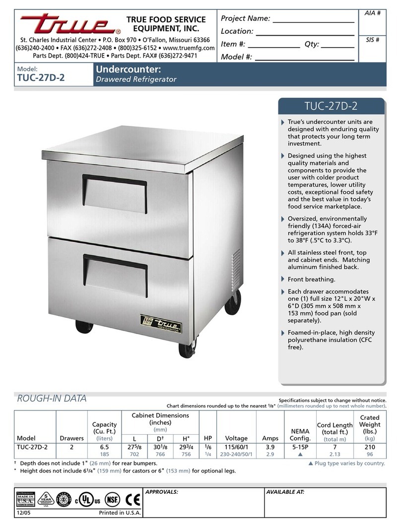 True TUC-27D-2 User manual