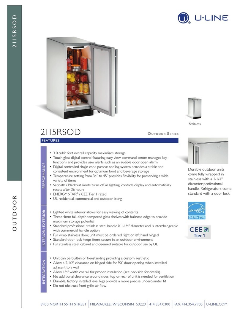 U-Line 2115RSOD User manual U-Line 2115RSOD User manual