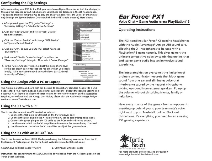 Turtle Beach Ear Force PX1 User manual