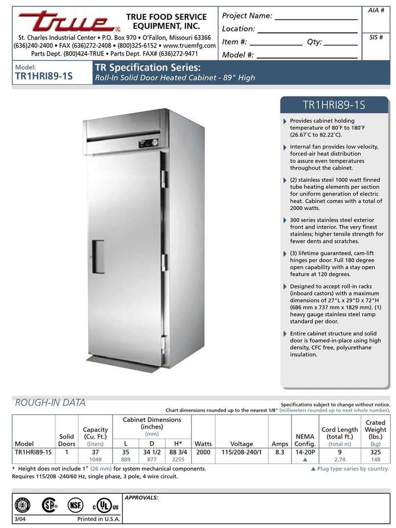 True TR1HRI89-1S User manual