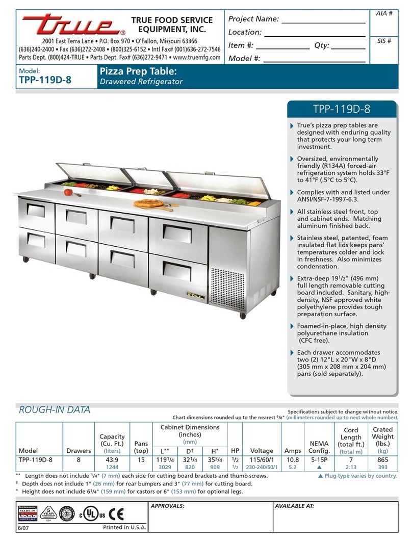 True TPP-119D-8 User manual True TPP-119D-8 User manual