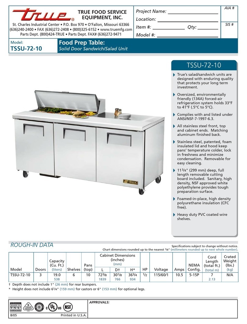 True TSSU-72-10 User manual True TSSU-72-10 User manual