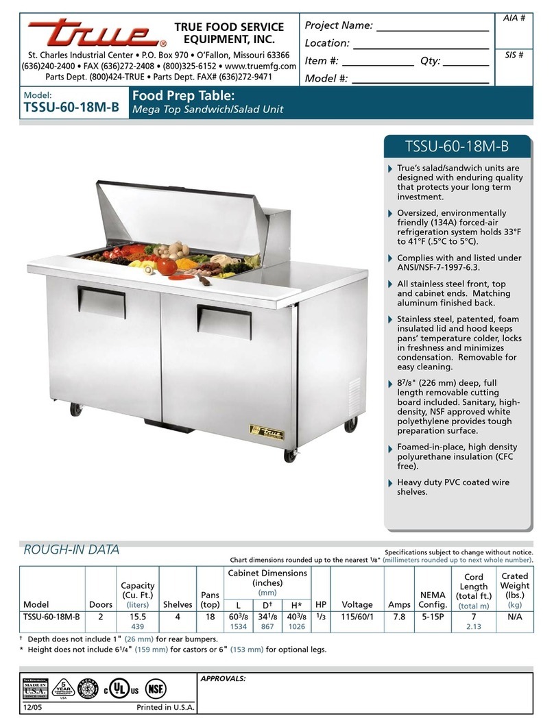 True TSSU-60-18M-B User manual