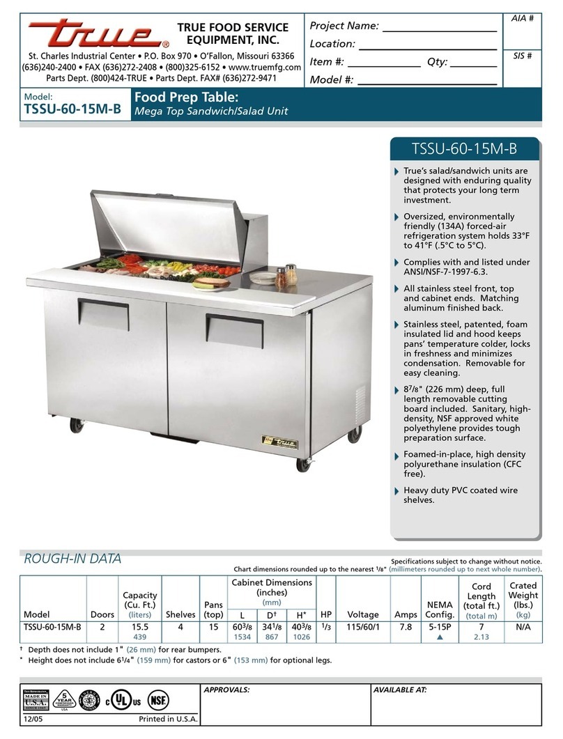 True TSSU-60-15M-B User manual