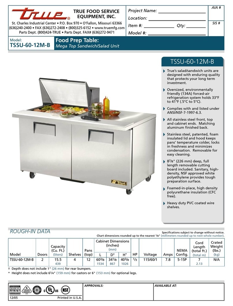 True TSSU-60-12M-B User manual True TSSU-60-12M-B User manual