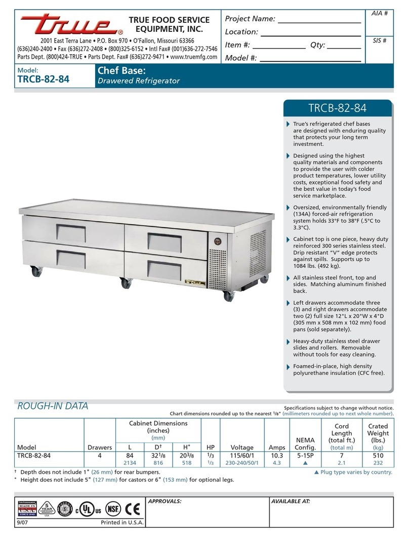 True TRCB-82-84 Specification sheet