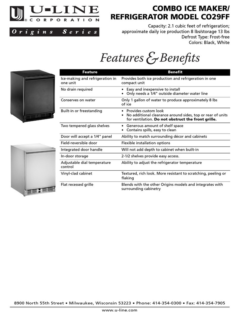 U-Line Origins CO29FF User manual