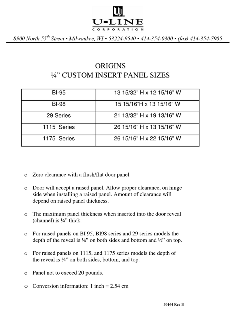 U-Line 29R supplementary guide