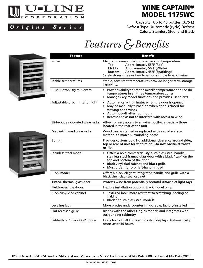 U-Line 1175WC User manual