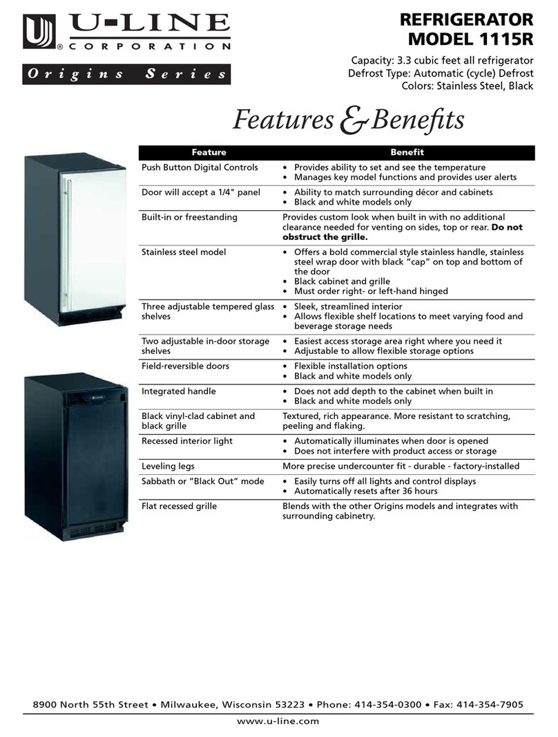 U-Line Origins 1115RS00 User manual