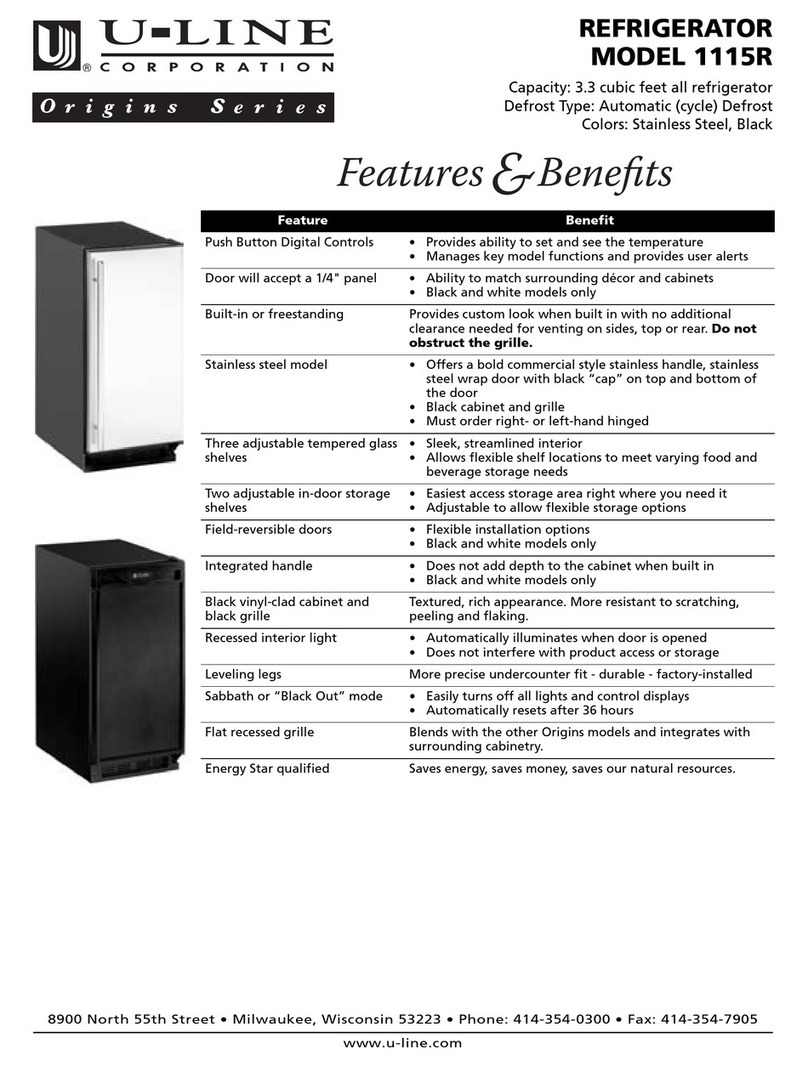 U-Line 1115R Specifications