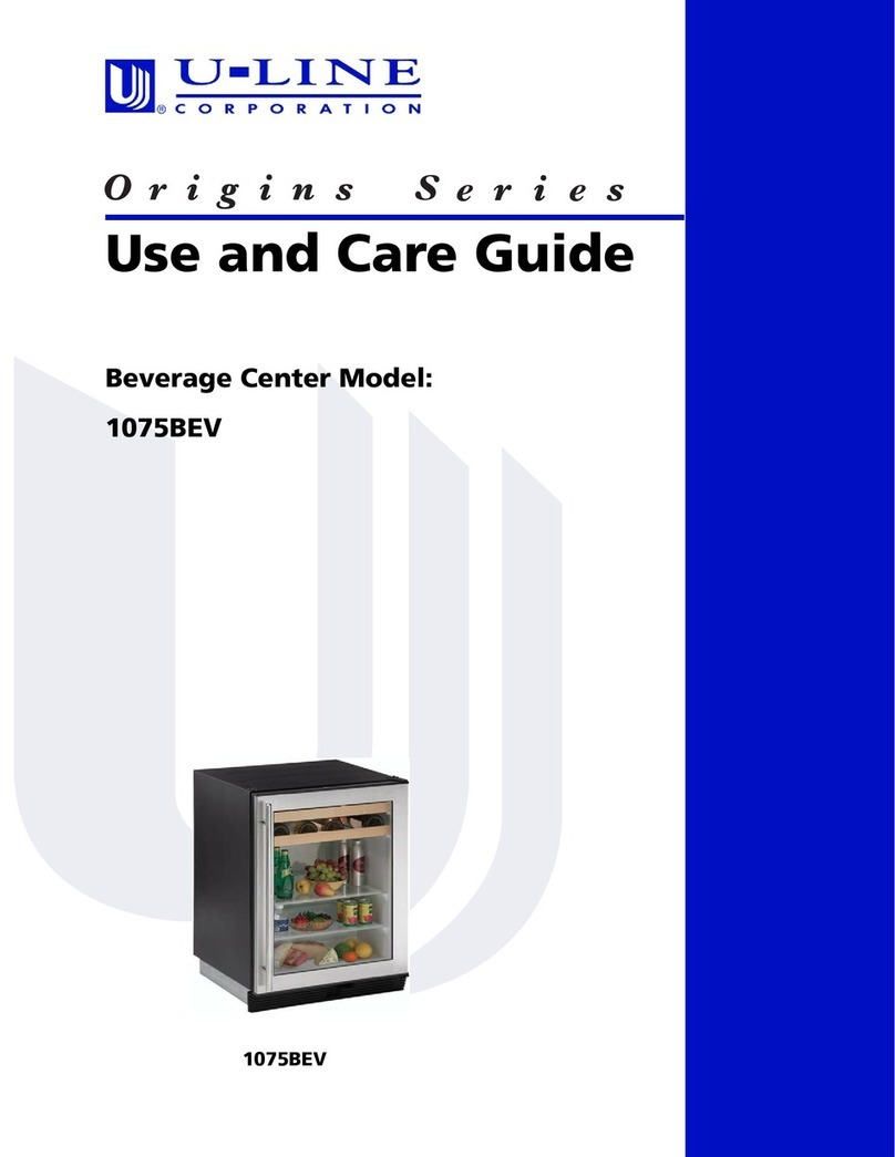 U-Line Origins 1075BEVS00 Use and care guide
