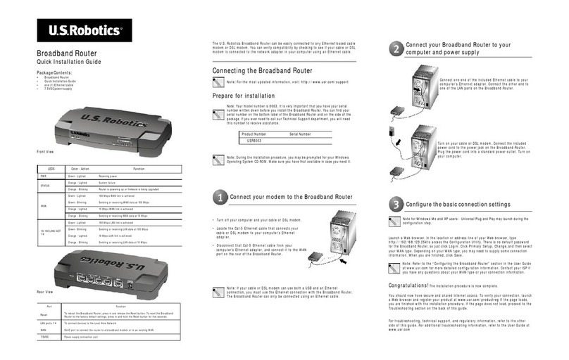 US Robotics USR8003 User manual US Robotics USR8003 User manual