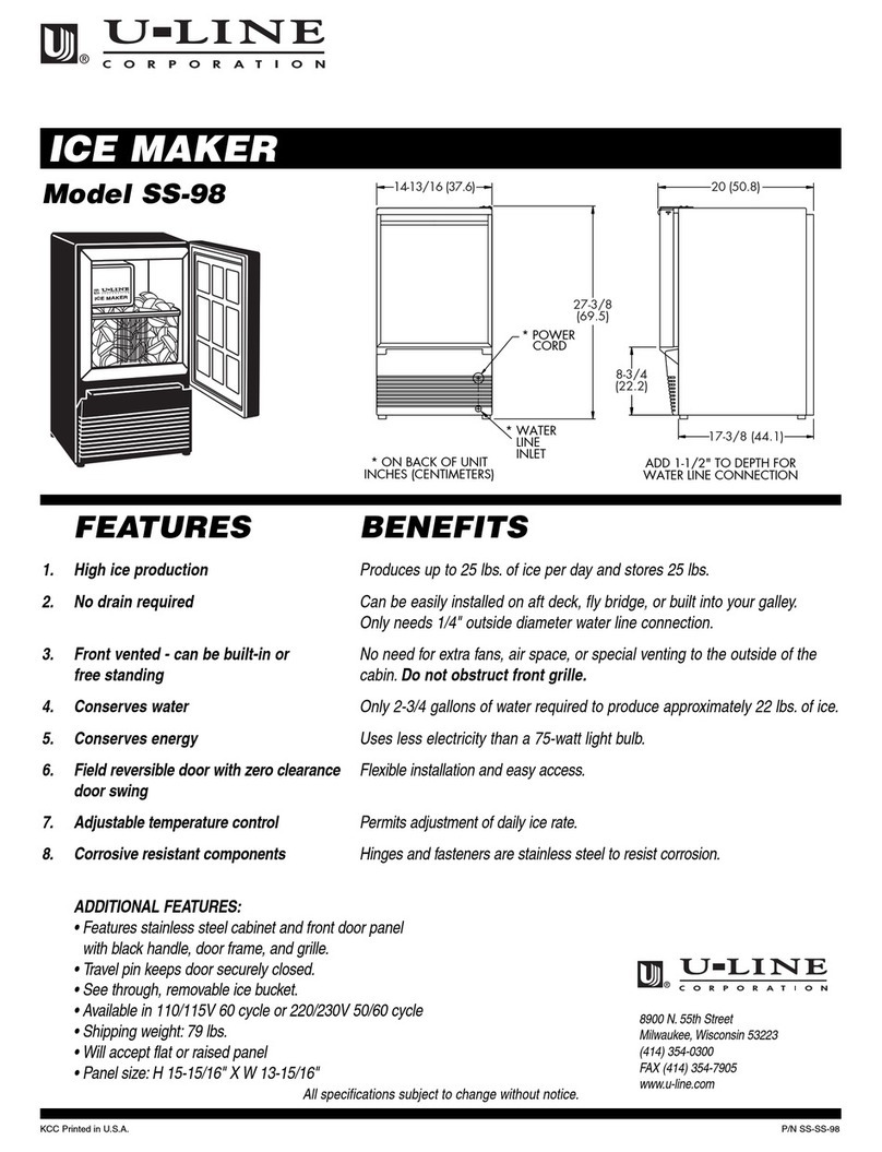 U-Line SS-98 Specifications U-Line SS-98 Specifications