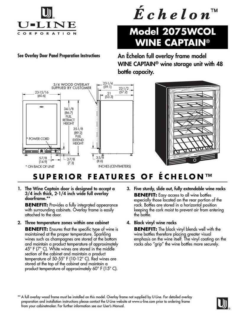 U-Line 2075WCOL Wine Captain User manual