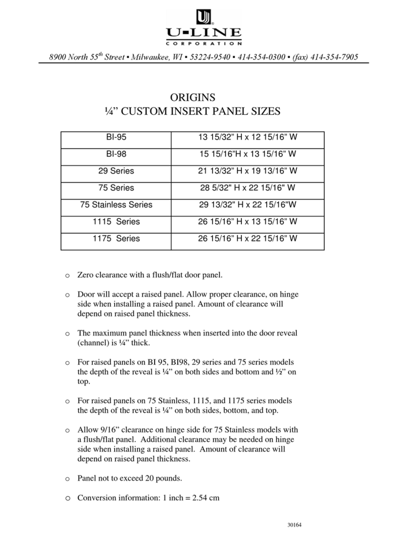 U-Line Origins BI-95 Manual U-Line Origins BI-95 Manual