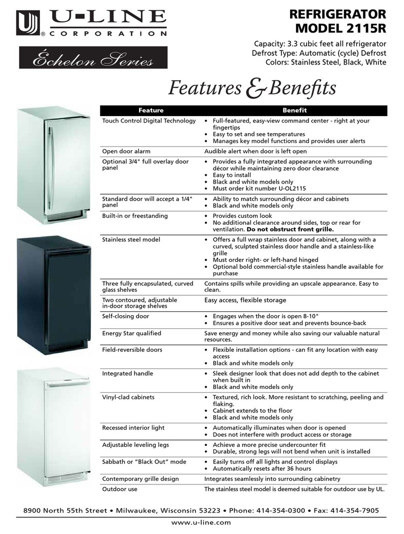 U-Line WINE CAPTAIN 2115R User manual