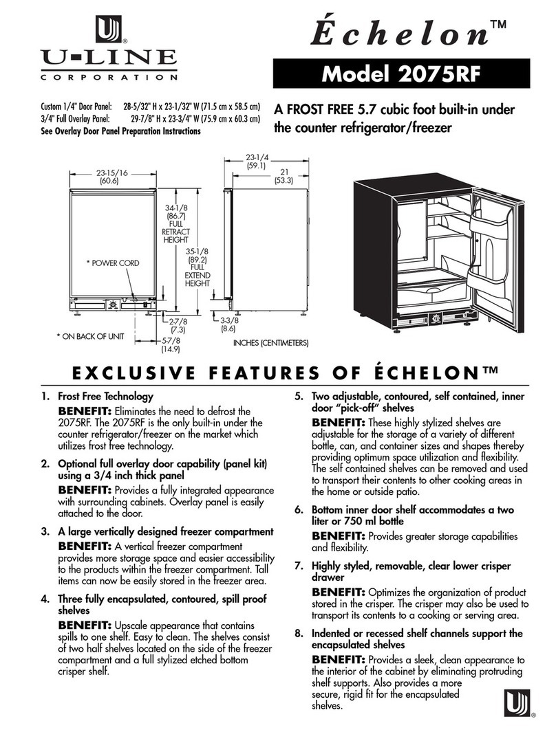 U-Line Echelon 2075RF Specifications