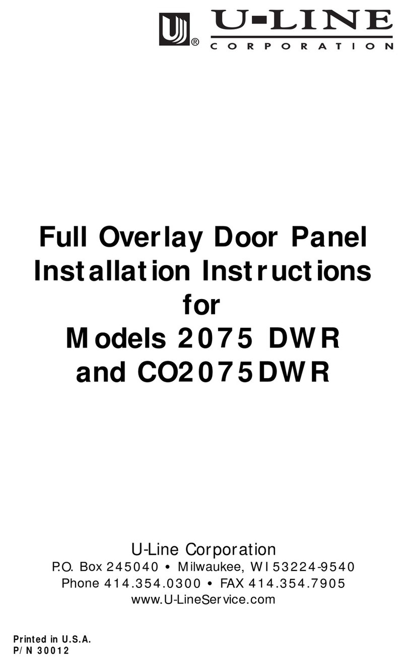 U-Line Echelon 2075DWRRSS supplementary guide
