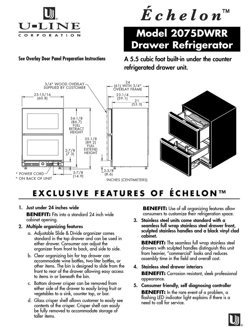 U-Line Echelon 2075DWRRSS User manual U-Line Echelon 2075DWRRSS User manual