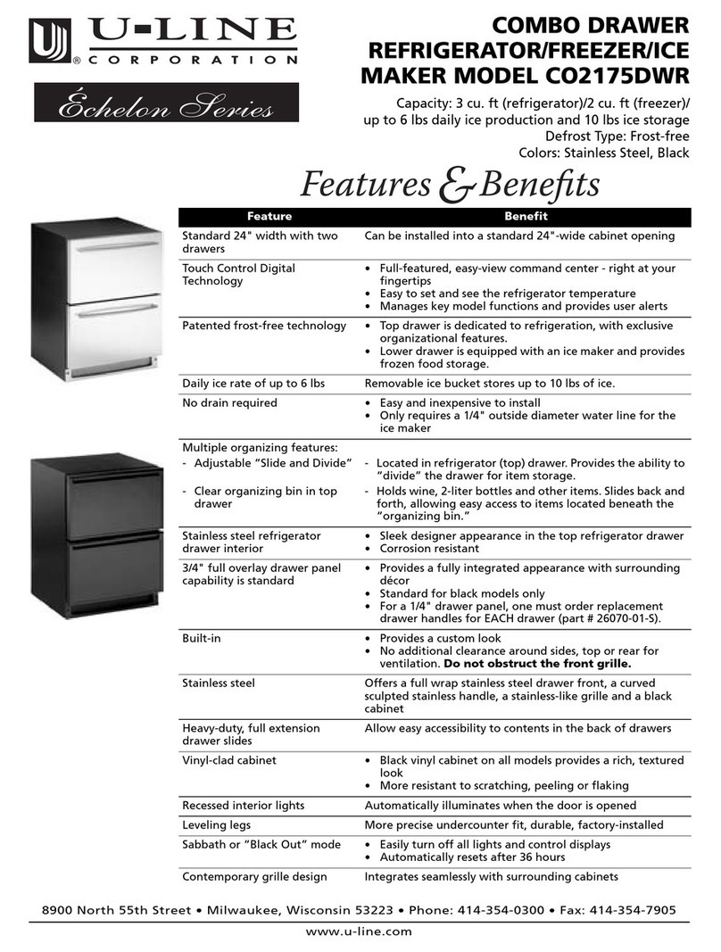 U-Line Combo CO2175DWR User manual