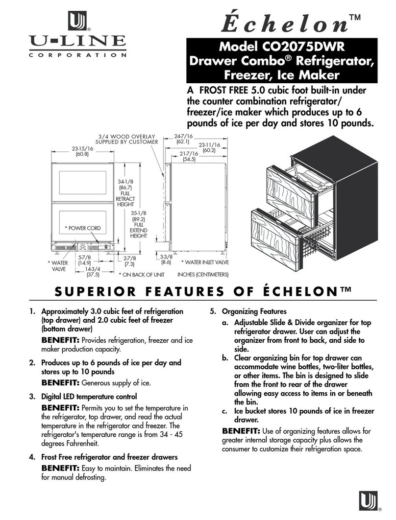 U-Line Echelon CO2075DWR Specifications