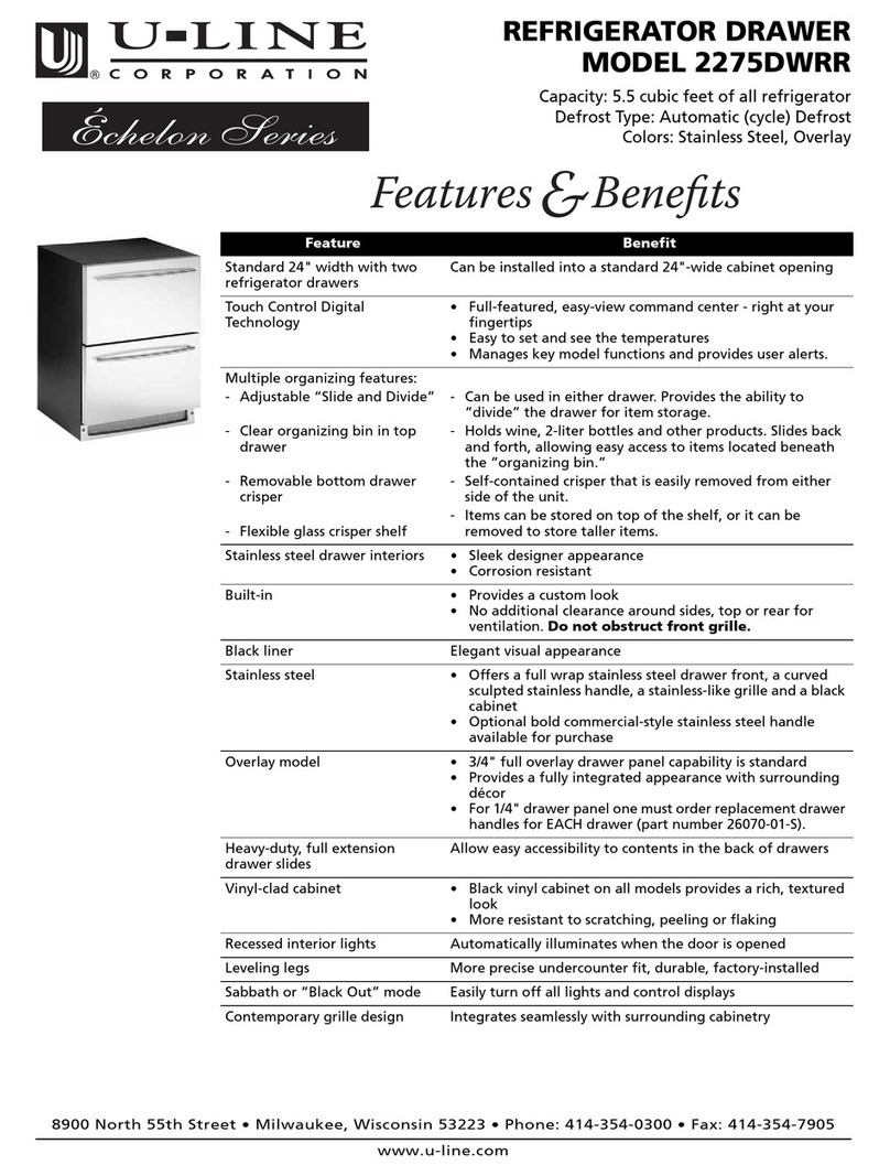 U-Line Echelon 2275DWRROL User manual