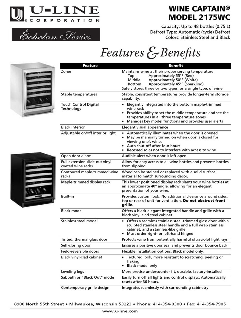 U-Line 2175WC Features & benefits