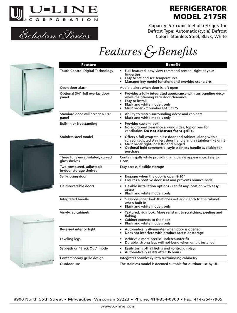 U-Line Echelon 2175RS User manual