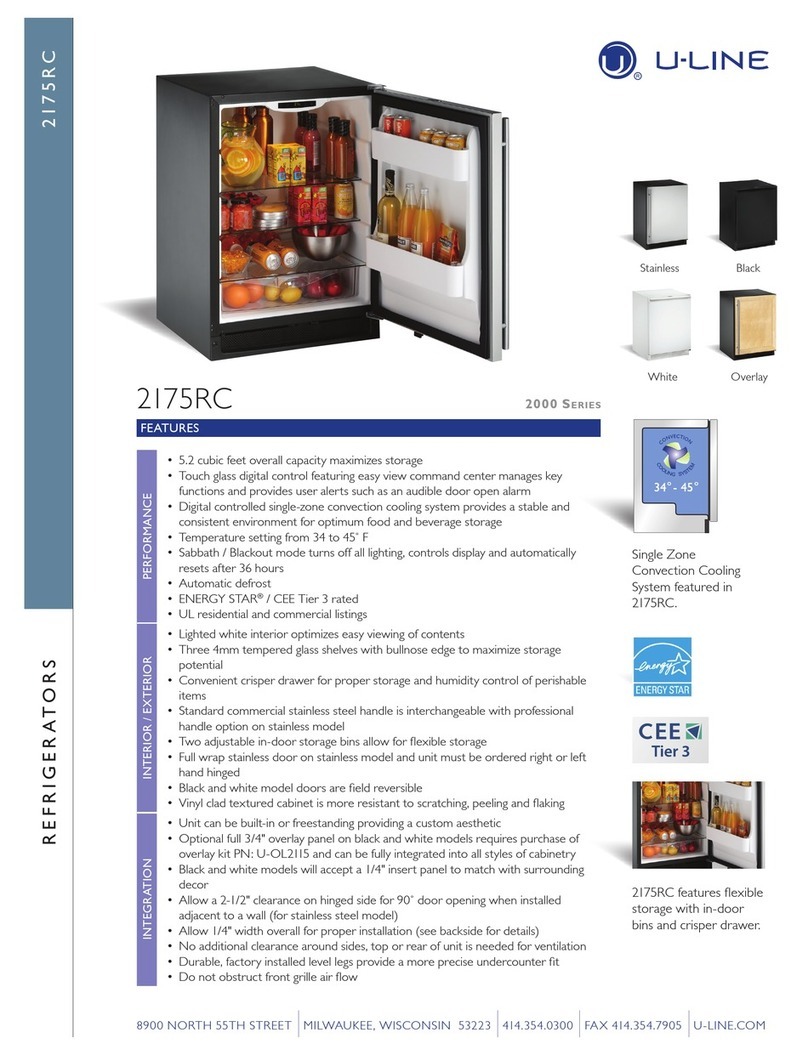 U-Line Echelon 2175RC Features and specifications