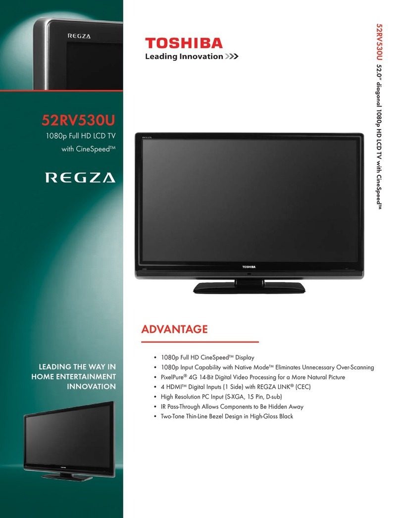 Toshiba REGZA 52RV530U Specifications