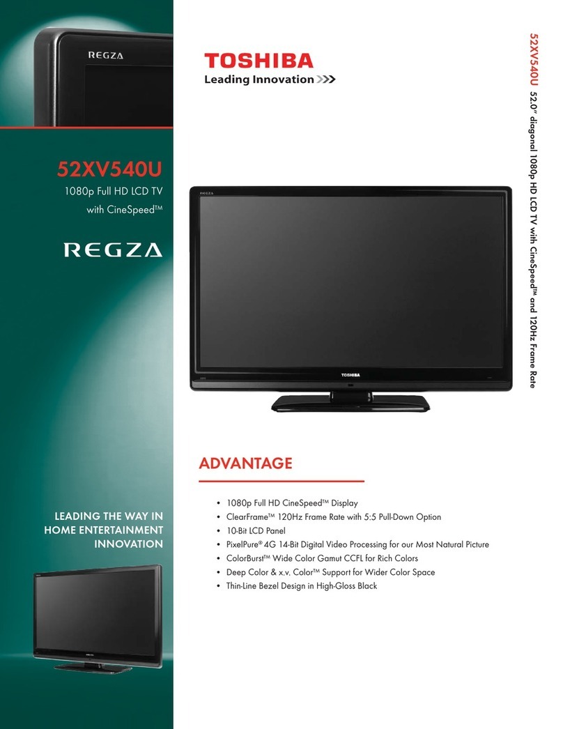 Toshiba 52XV540U - 52" LCD TV User manual