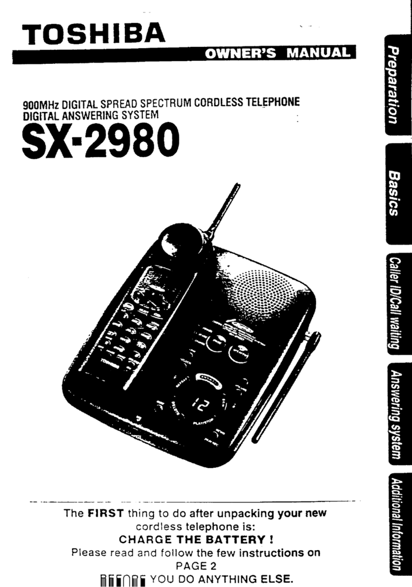 Toshiba SX2980 - SX Cordless Phone User manual