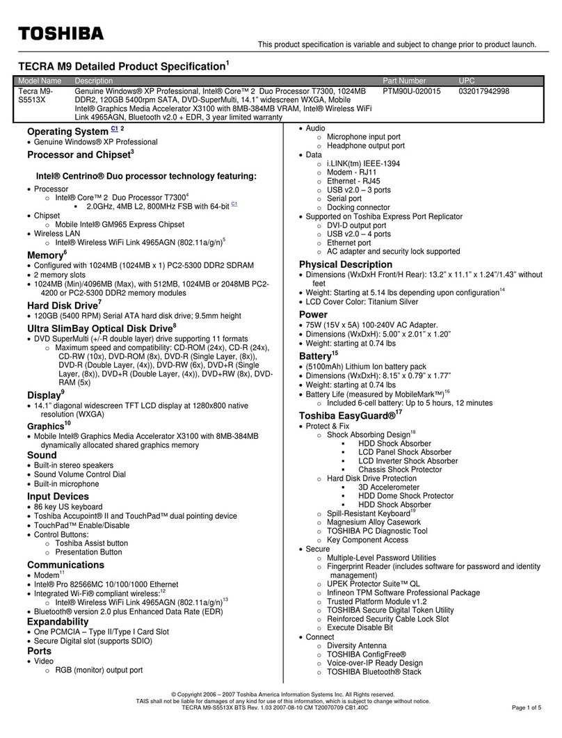 Toshiba M9-S5513X User manual