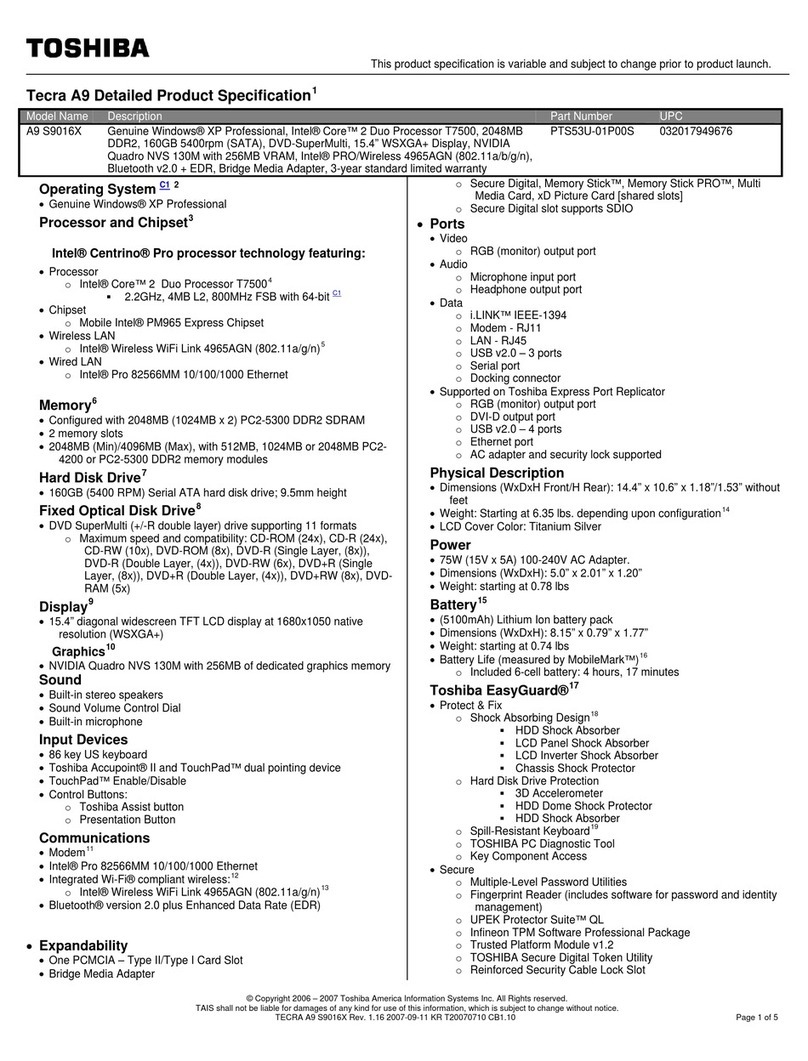 Toshiba A9-S9016X User manual