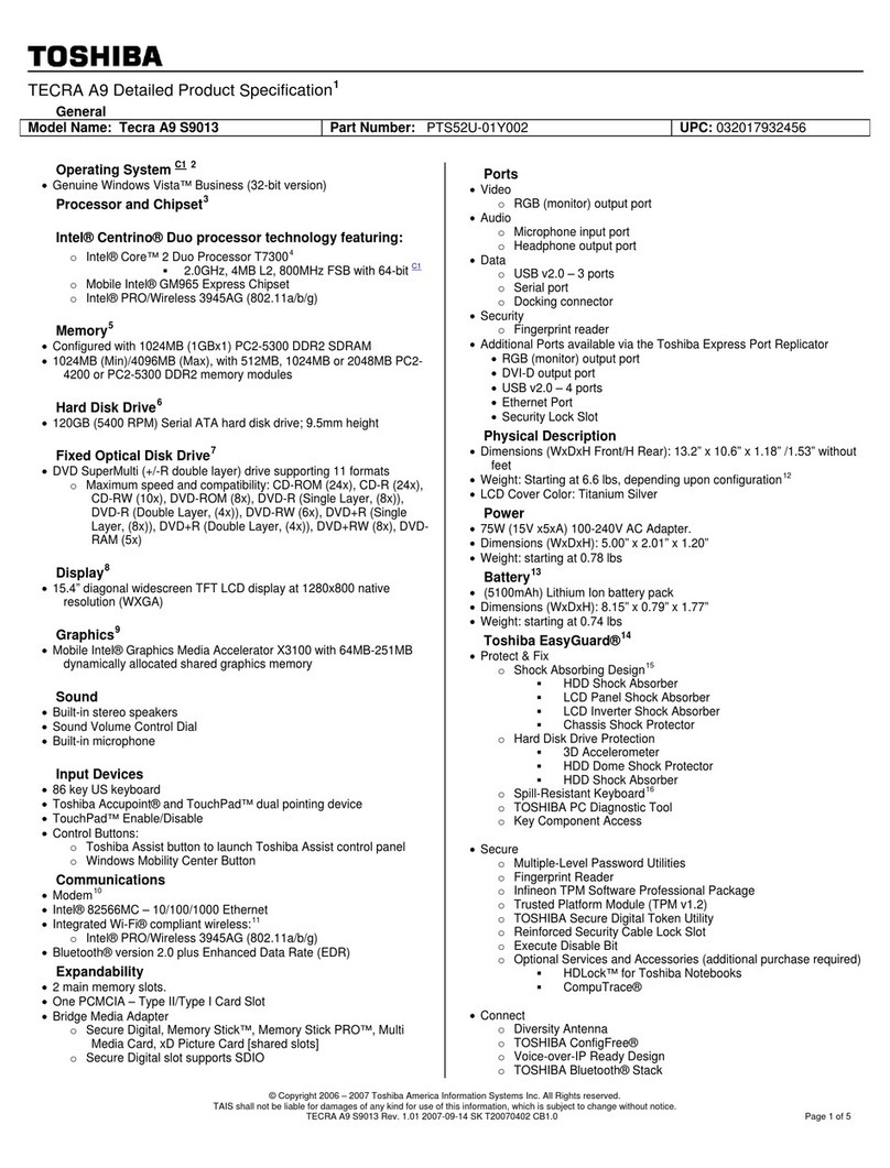 Toshiba A9-S9013 User manual