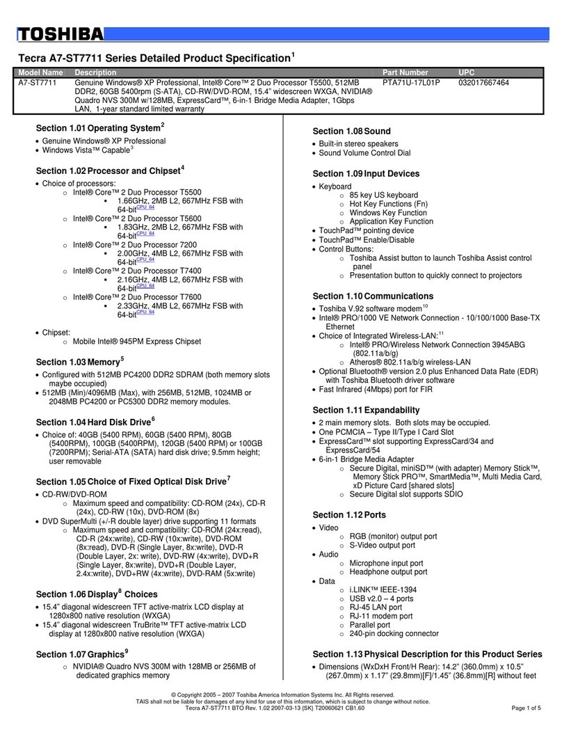 Toshiba A7-ST7711 User manual