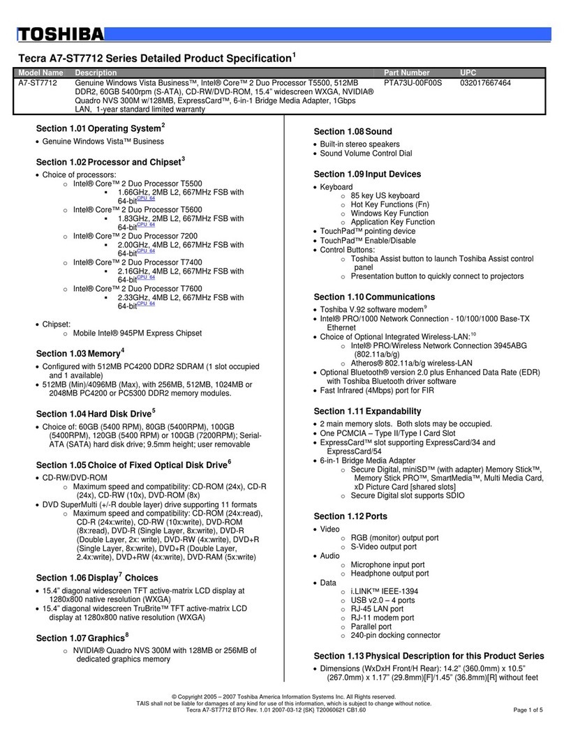 Toshiba A7-ST7712 User manual