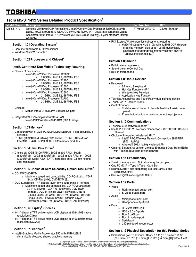 Toshiba M5-ST1412 User manual