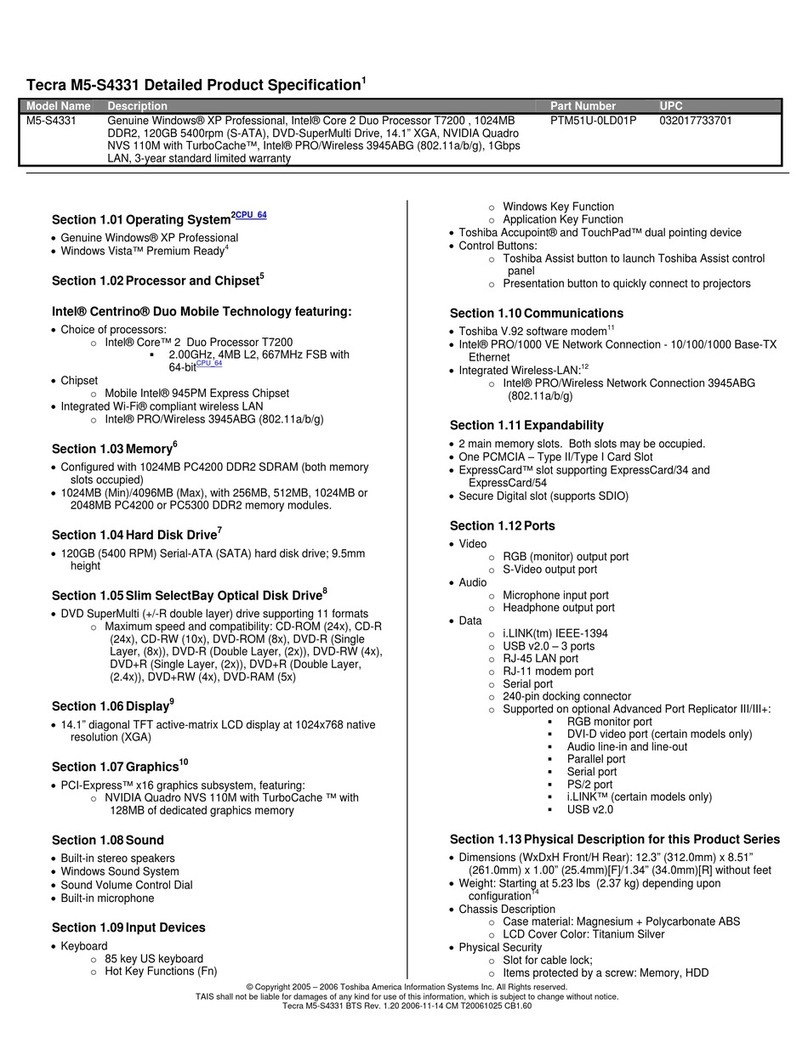 Toshiba M5-S4331 User manual
