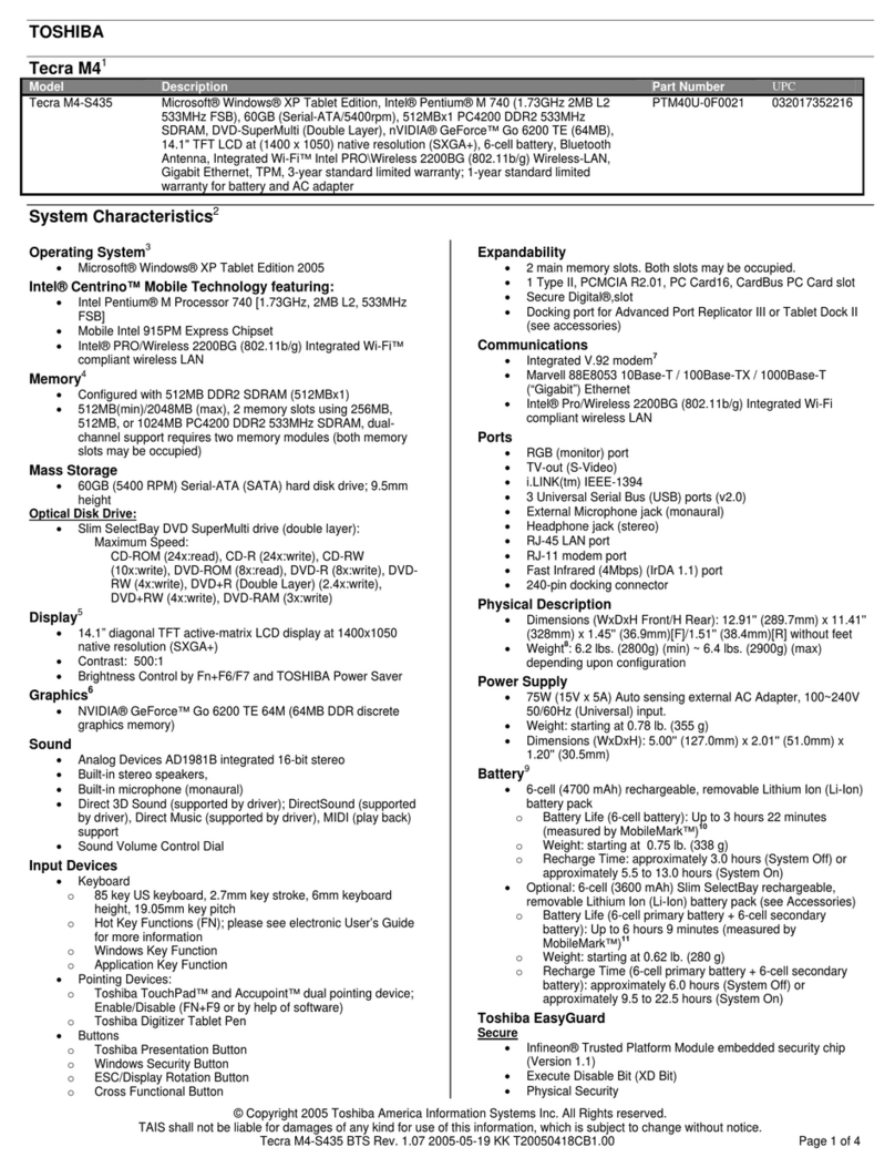 Toshiba M4-S435 User manual