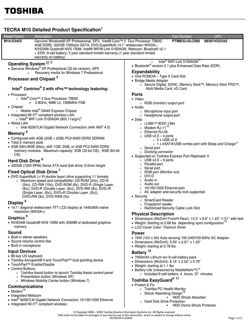Toshiba M10-S3453 User manual