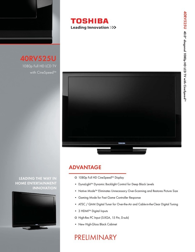 Toshiba 40RV525U - 40" LCD TV User manual